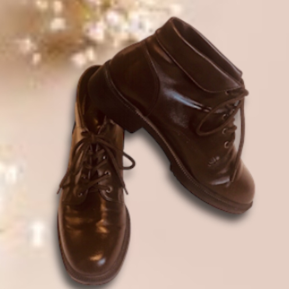 Brown Ankle Lace Up Boots